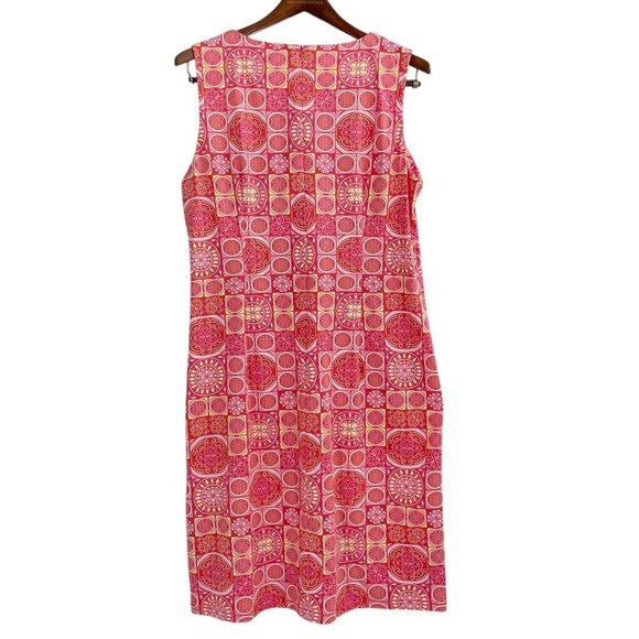 J. McLaughlin Coral Printed Sleeveless Shift Dress Womens Size XL Catalina Cloth - Picture 3 of 8